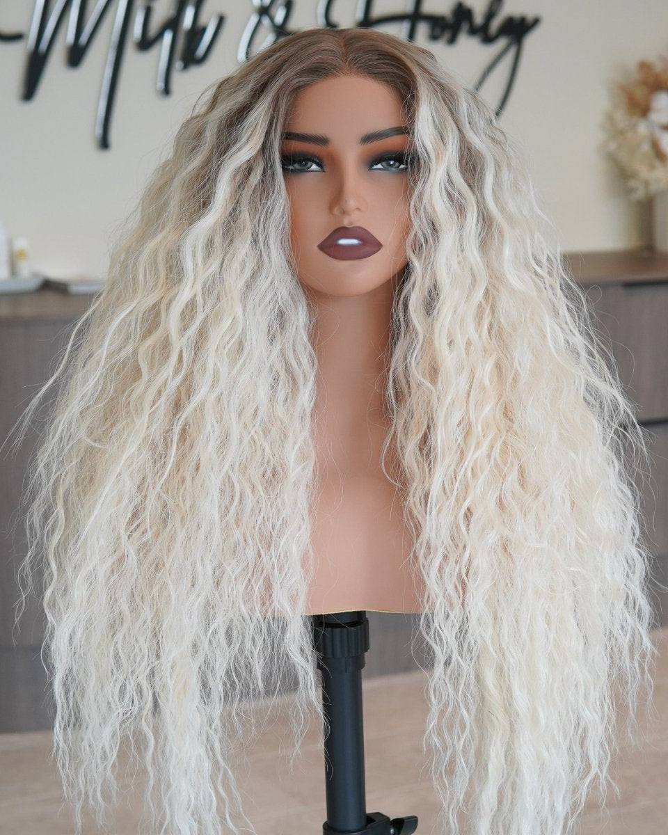 CARLY Ombre Blonde Curl Lace Front Wig - Milk & Honey Wigs