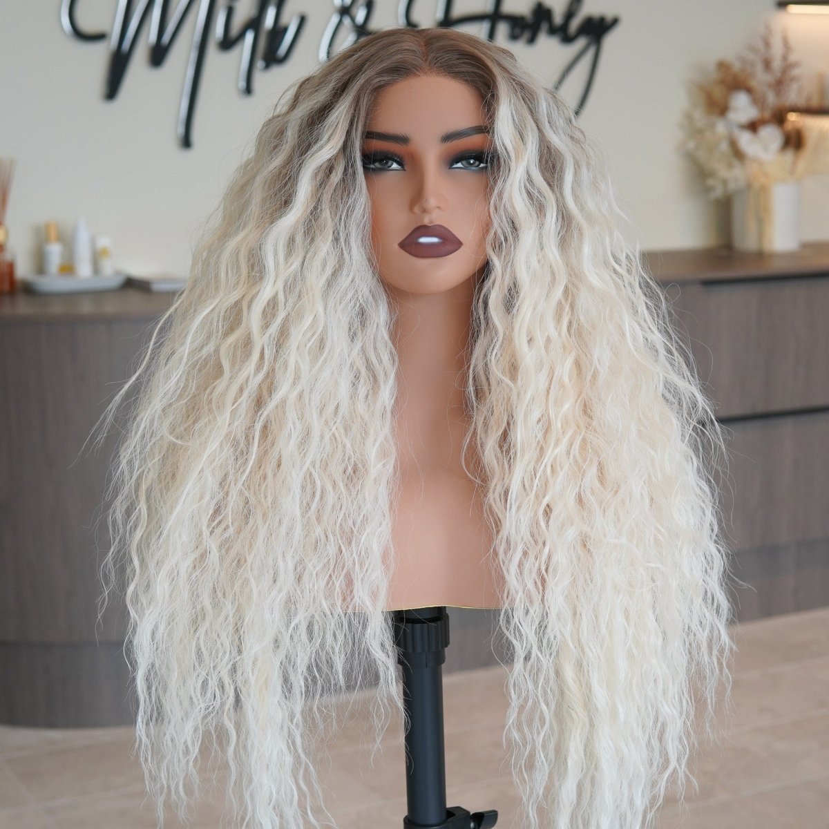 CARLY Ombre Blonde Curl Lace Front Wig - Milk & Honey Wigs