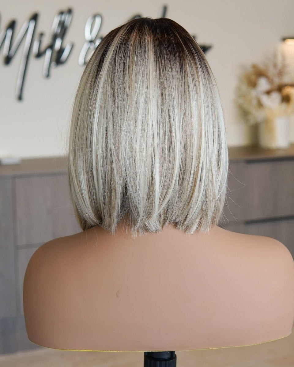 CARMEN Platinum Blonde Bob Lace Front Wig - Milk & Honey Wigs