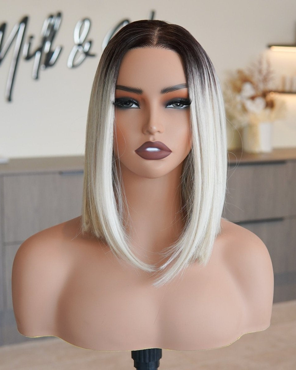 CARMEN Platinum Blonde Bob Lace Front Wig - Milk & Honey Wigs