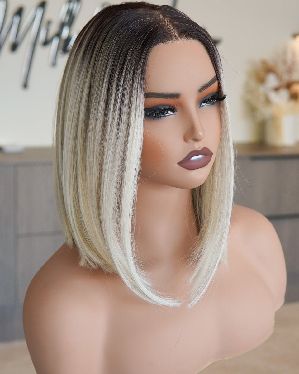CARMEN Platinum Blonde Bob Lace Front Wig - Milk & Honey Wigs
