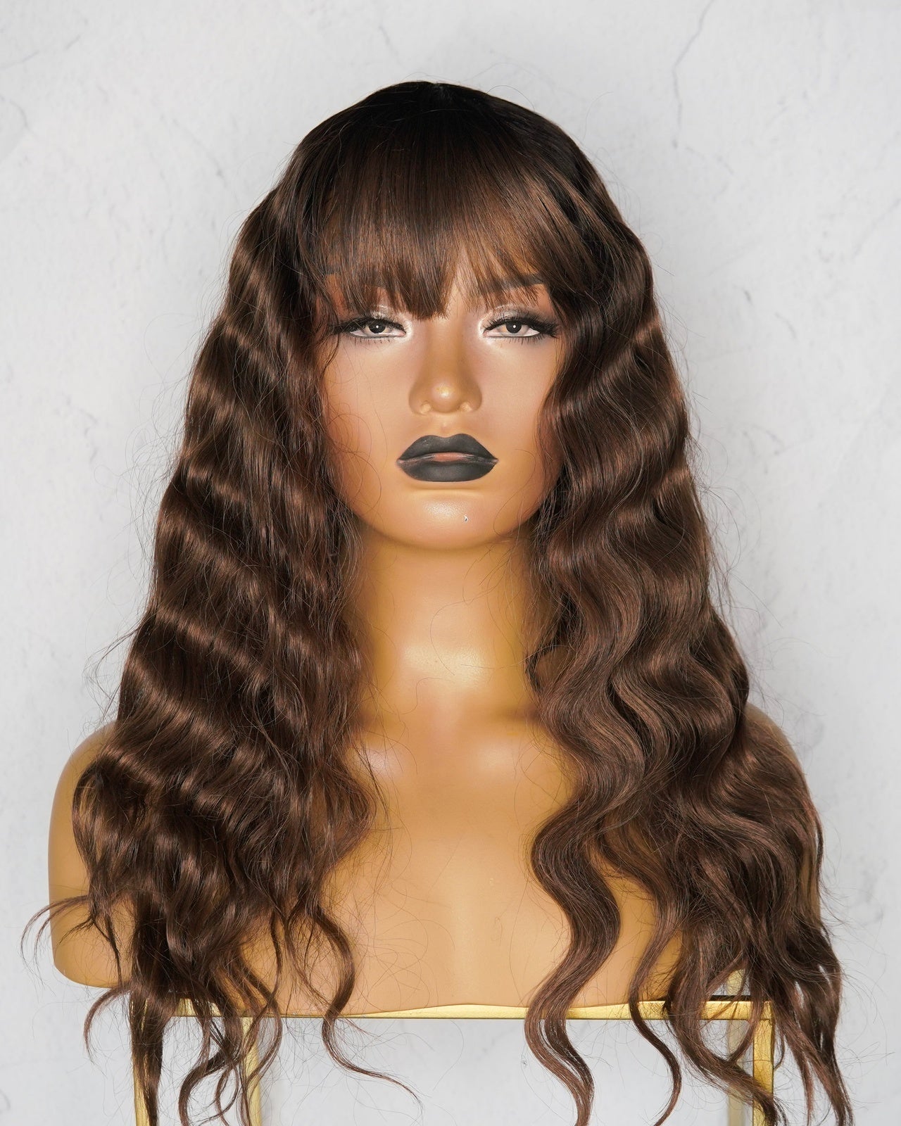 CHELSEA Dark Chocolate Brown Fringe Wig - Milk & Honey Wigs