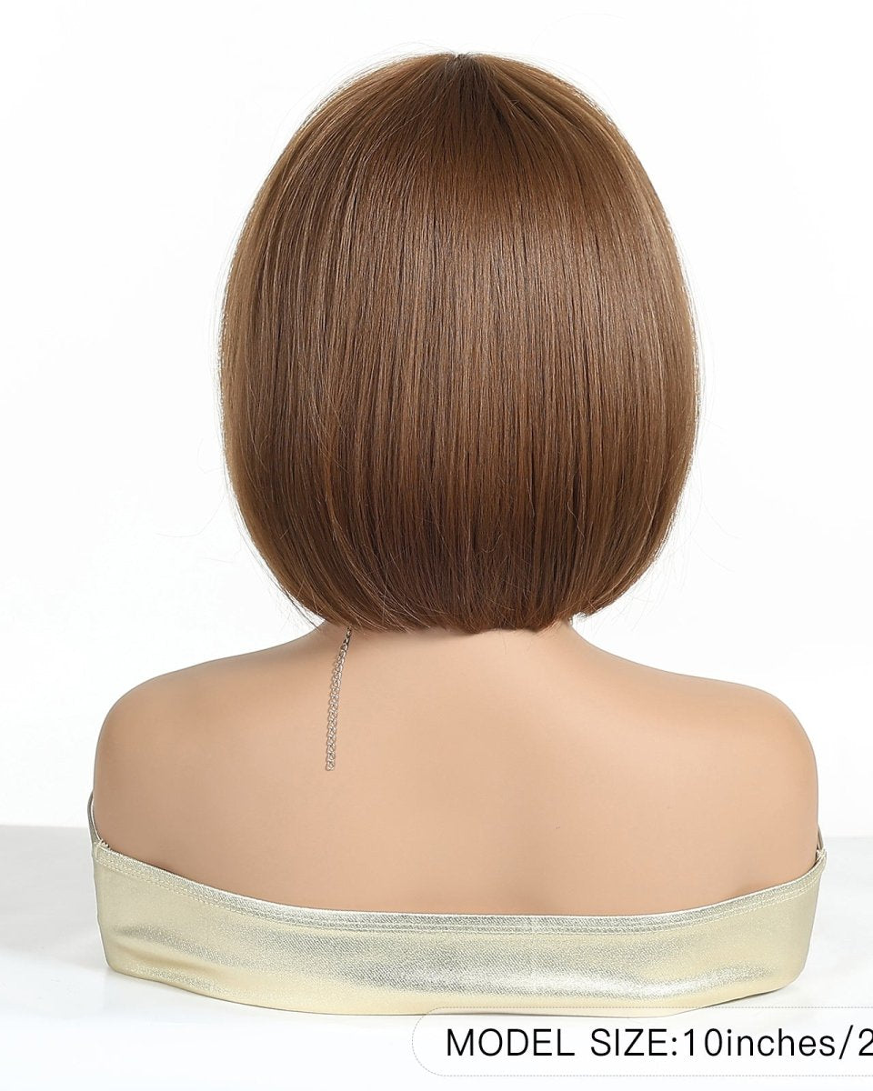 Chestnut Brown Bob with Fringe Wig - MARKETPLACE - Milk & Honey Wigs