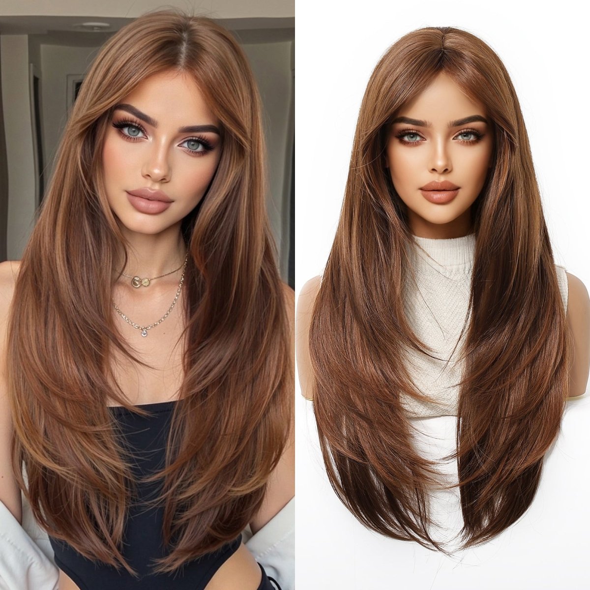 Chestnut Brown Layered Wig - MARKETPLACE - Milk & Honey Wigs