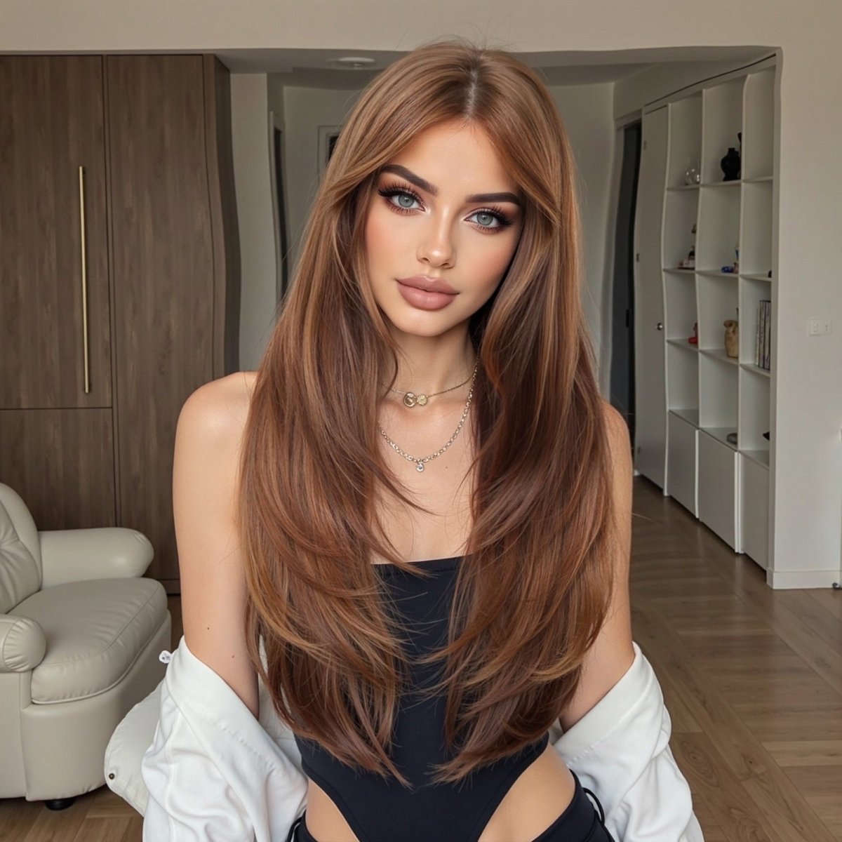 Chestnut Brown Layered Wig - MARKETPLACE - Milk & Honey Wigs