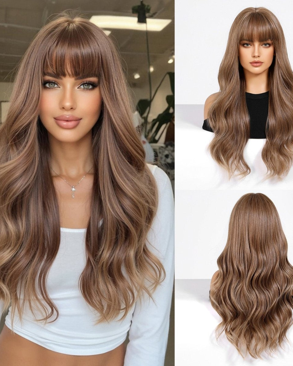 Chestnut Brown Long Wavy Wig - MARKETPLACE - Milk & Honey Wigs