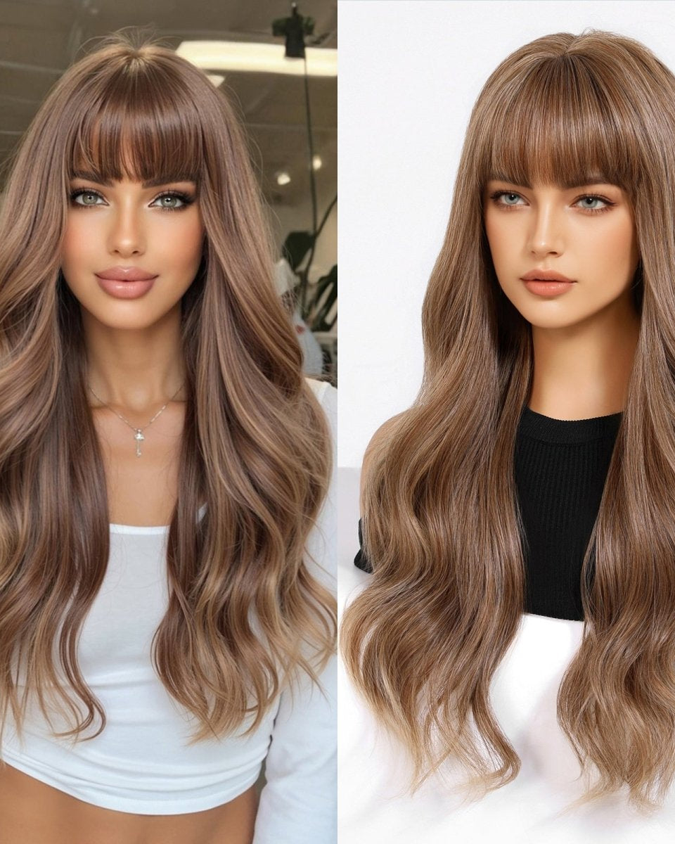 Chestnut Brown Long Wavy Wig - MARKETPLACE - Milk & Honey Wigs