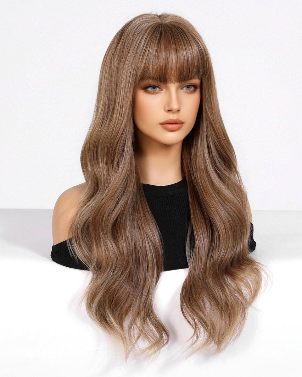 Chestnut Brown Long Wavy Wig - MARKETPLACE - Milk & Honey Wigs
