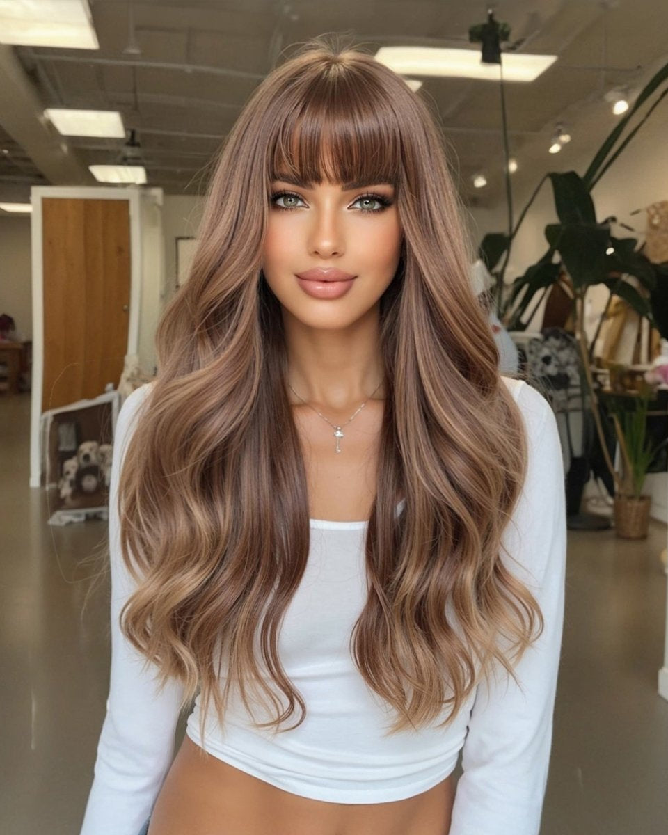 Chestnut Brown Long Wavy Wig - MARKETPLACE - Milk & Honey Wigs