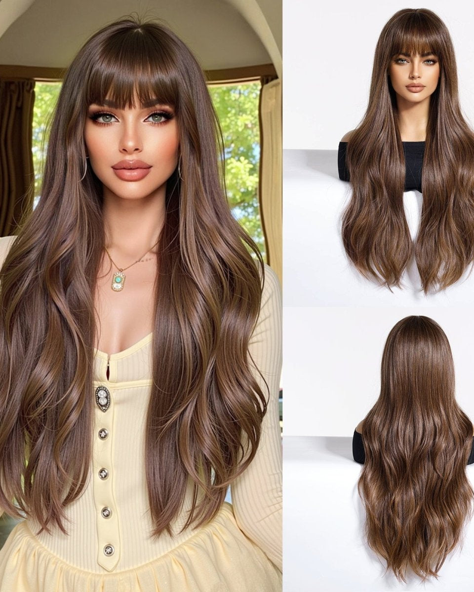 Chestnut Brown with Full Fringe Wig - MARKETPLACE - Milk & Honey Wigs