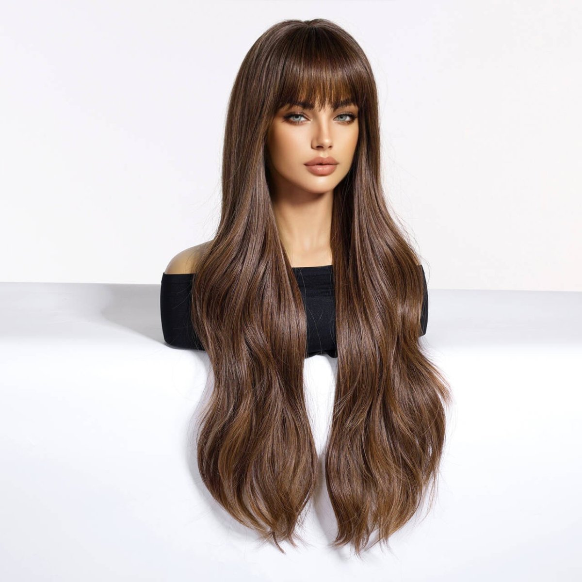 Chestnut Brown with Full Fringe Wig - MARKETPLACE - Milk & Honey Wigs