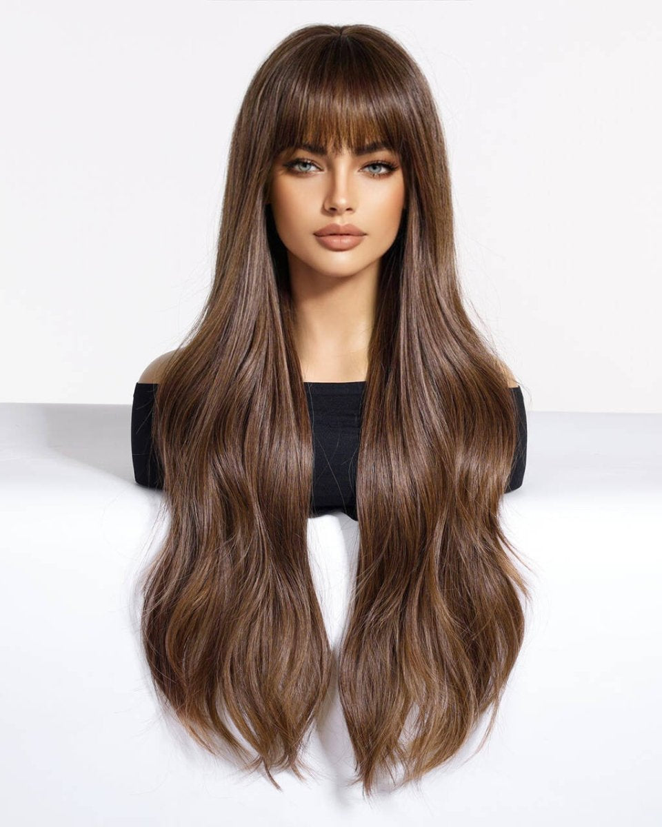 Chestnut Brown with Full Fringe Wig - MARKETPLACE - Milk & Honey Wigs