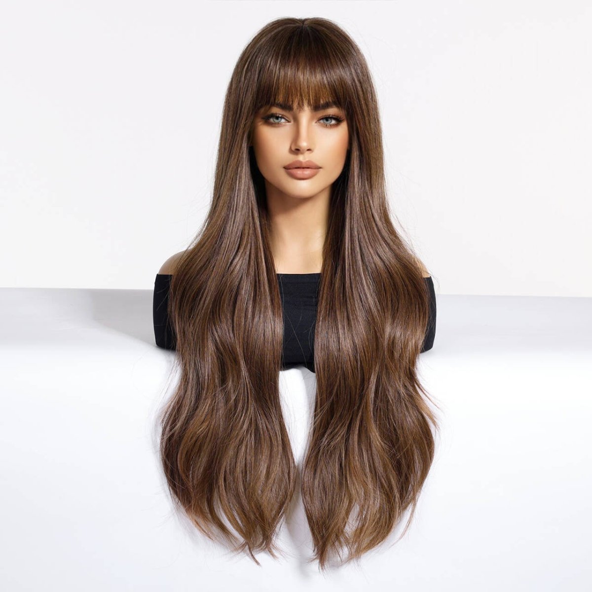 Chestnut Brown with Full Fringe Wig - MARKETPLACE - Milk & Honey Wigs