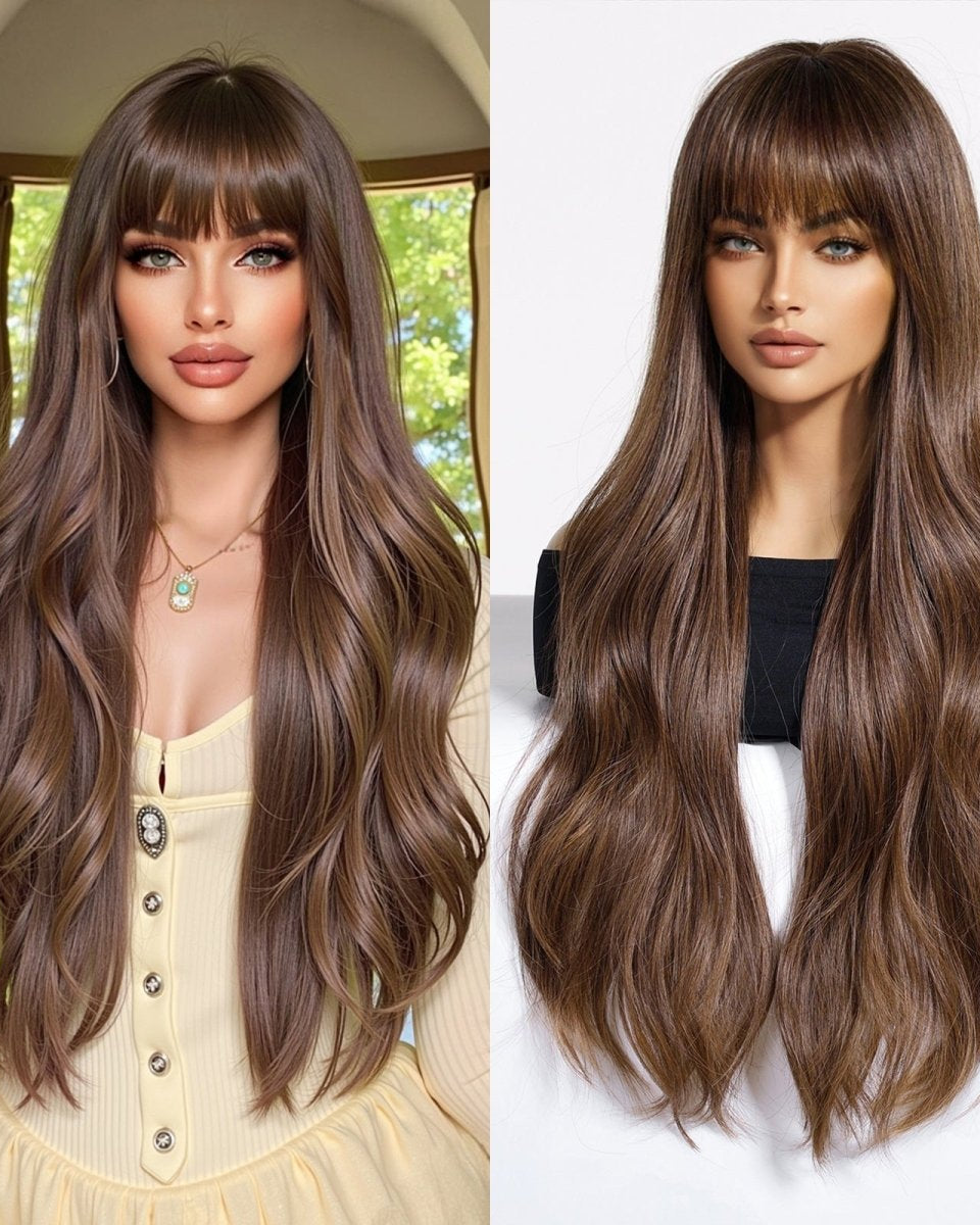 Chestnut Brown with Full Fringe Wig - MARKETPLACE - Milk & Honey Wigs