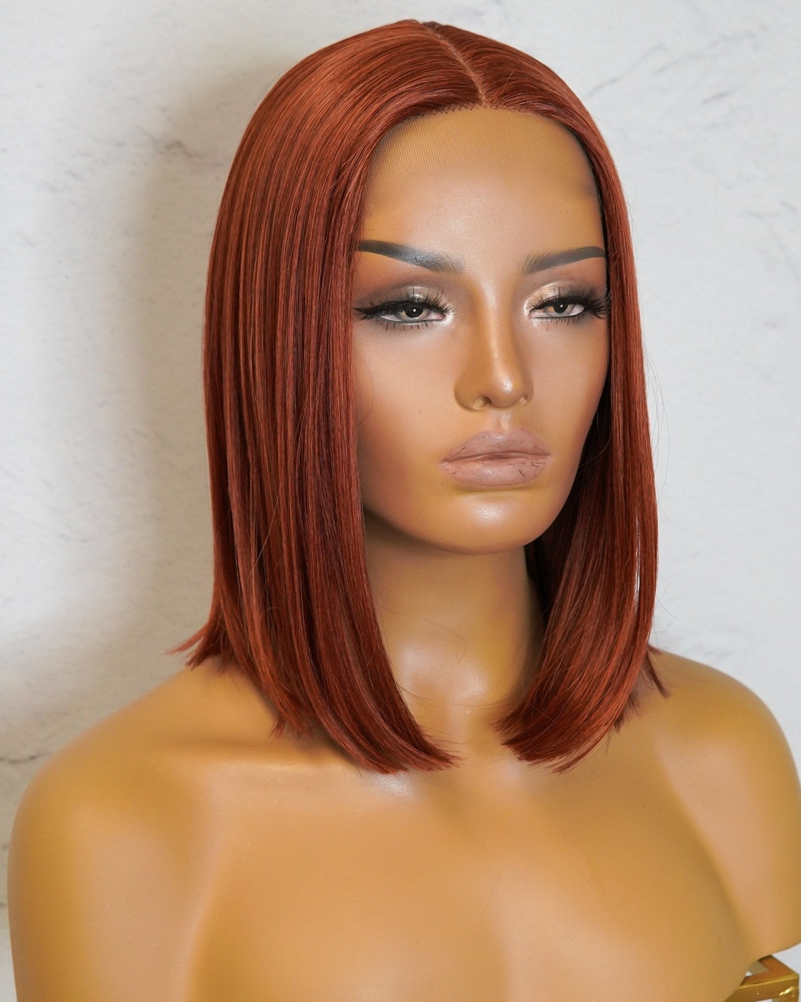 CIARA Auburn 14" Human Hair 13x6 Lace Front Wig - Milk & Honey Wigs