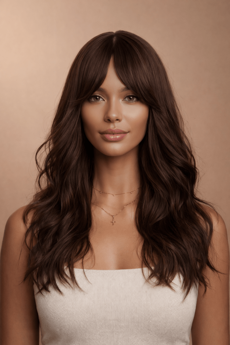 CLAIRE - Dark Brown - Fringe Wig - Milk & Honey Wigs