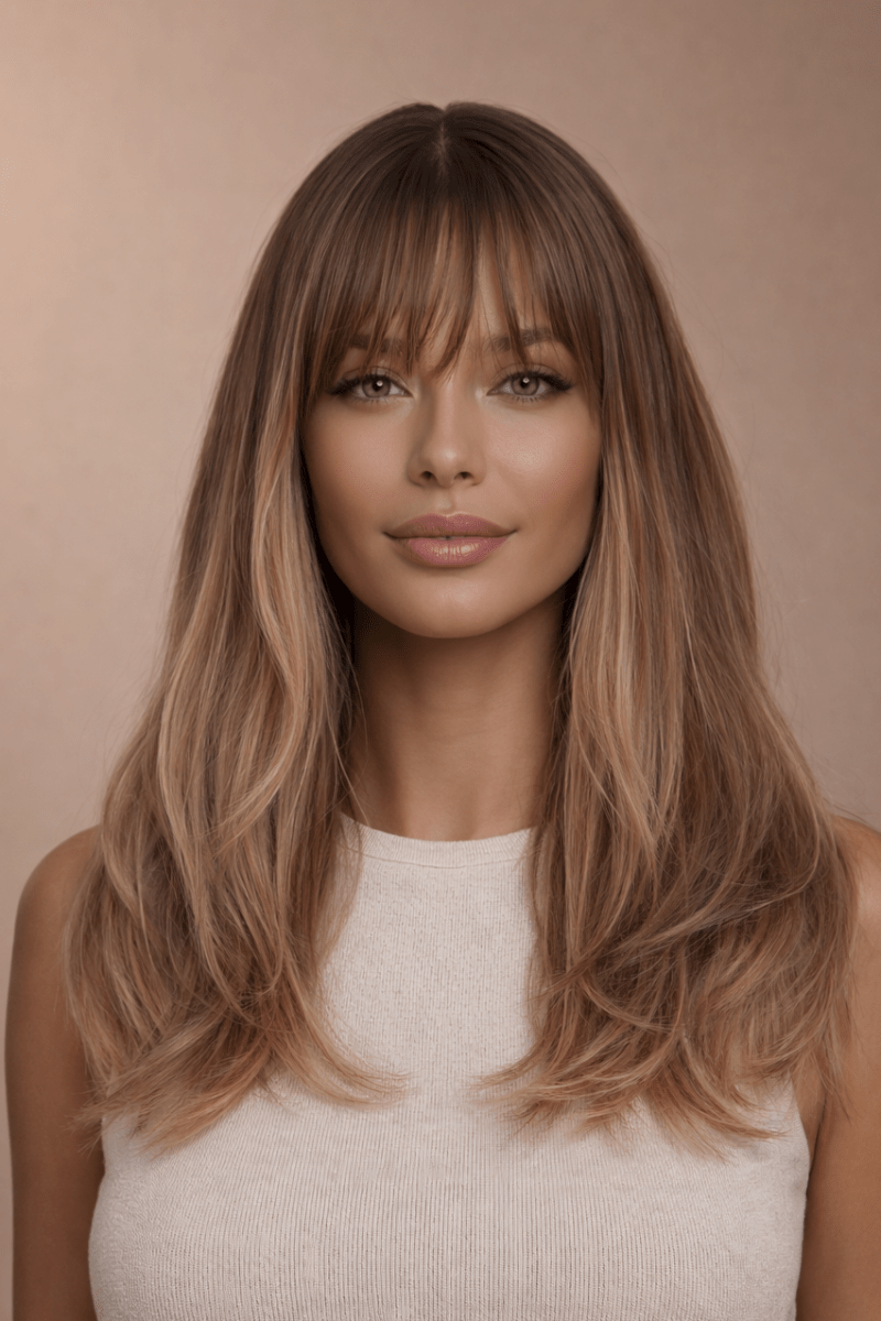 CLARA - Ombre Brown - Fringe Wig - Milk & Honey Wigs