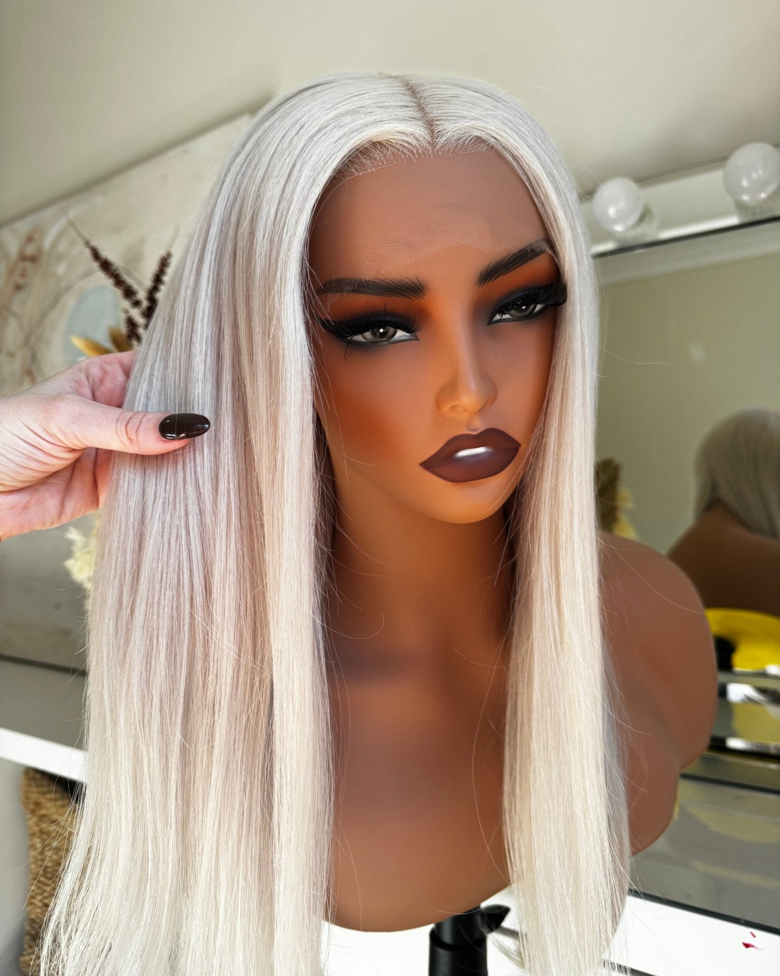 CLEO Platinum White Blonde Human Hair Medical Cap Wig 16” ** READY TO SHIP ** - Milk & Honey Wigs