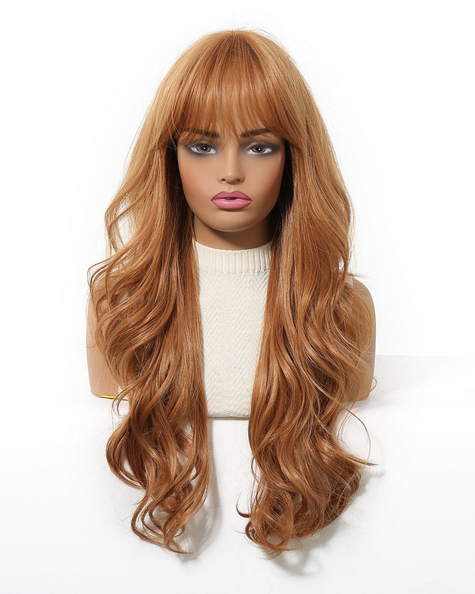 Copper Cinnamon Waves with Blunt Fringe Wig - MARKETPLACE - Milk & Honey Wigs