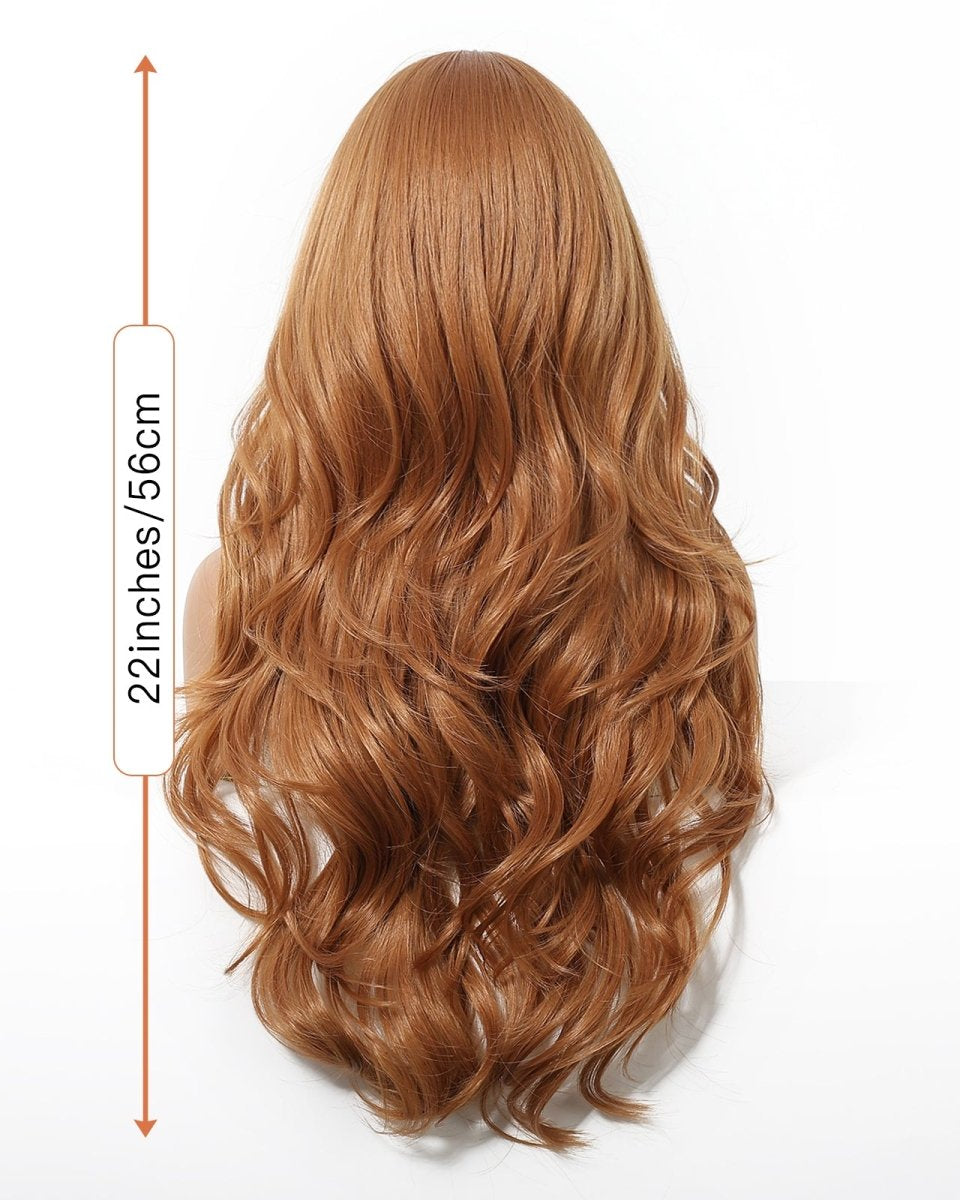 Copper Cinnamon Waves with Blunt Fringe Wig - MARKETPLACE - Milk & Honey Wigs