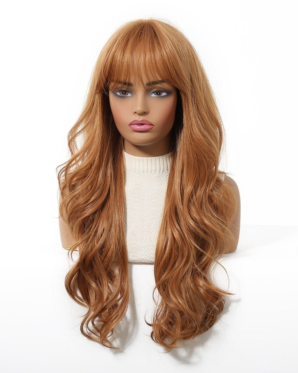 Copper Cinnamon Waves with Blunt Fringe Wig - MARKETPLACE - Milk & Honey Wigs