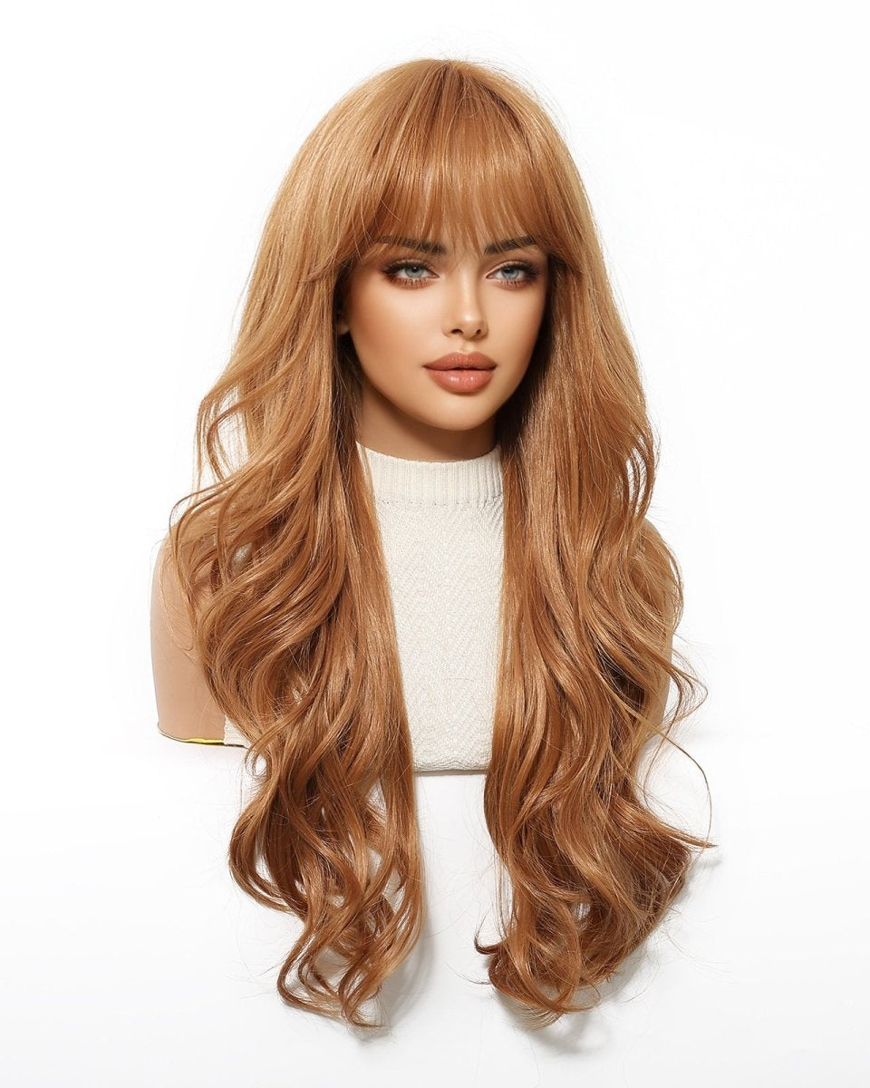 Copper Cinnamon Waves with Blunt Fringe Wig - MARKETPLACE - Milk & Honey Wigs
