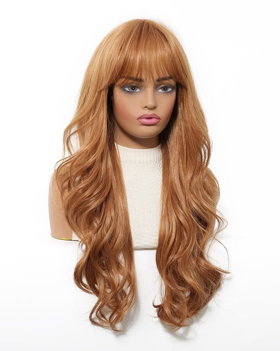 Copper Cinnamon Waves with Blunt Fringe Wig - MARKETPLACE - Milk & Honey Wigs