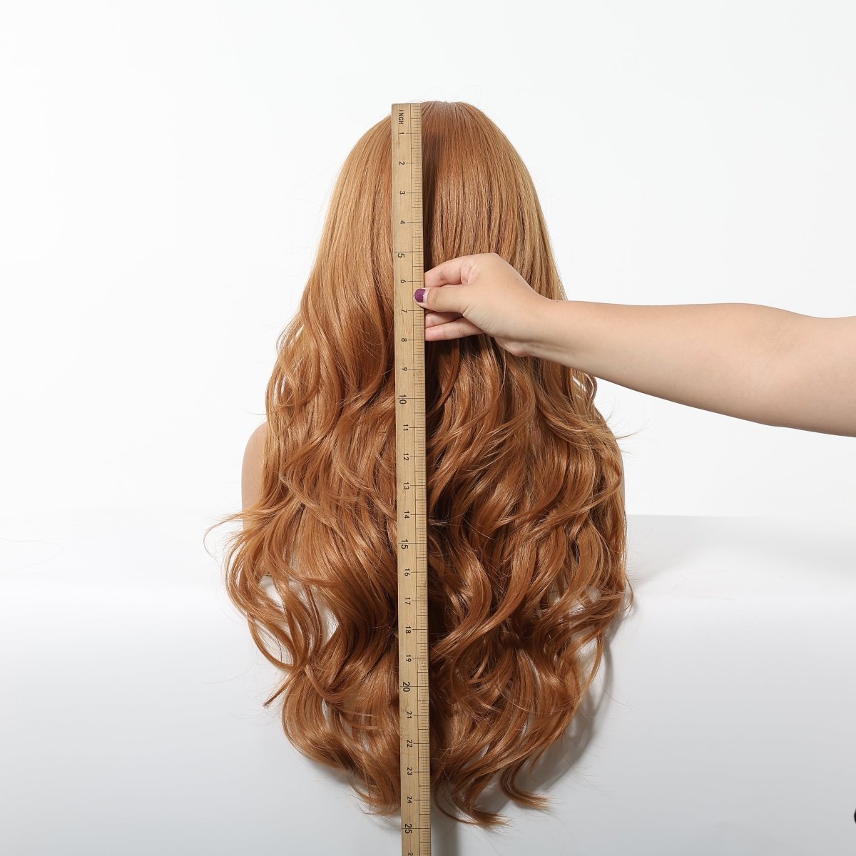 Copper Cinnamon Waves with Blunt Fringe Wig - MARKETPLACE - Milk & Honey Wigs