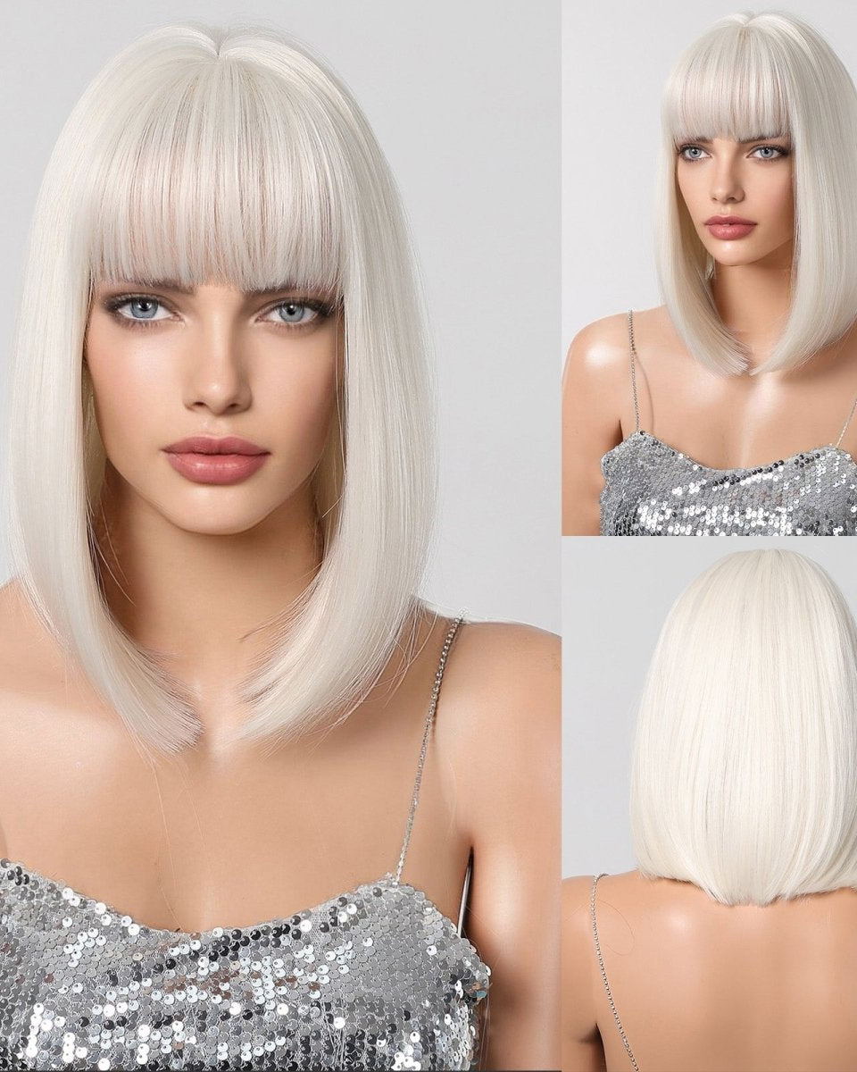 Creamy Champaign White Short Platinum Bob Wig - MARKETPLACE - Milk & Honey Wigs