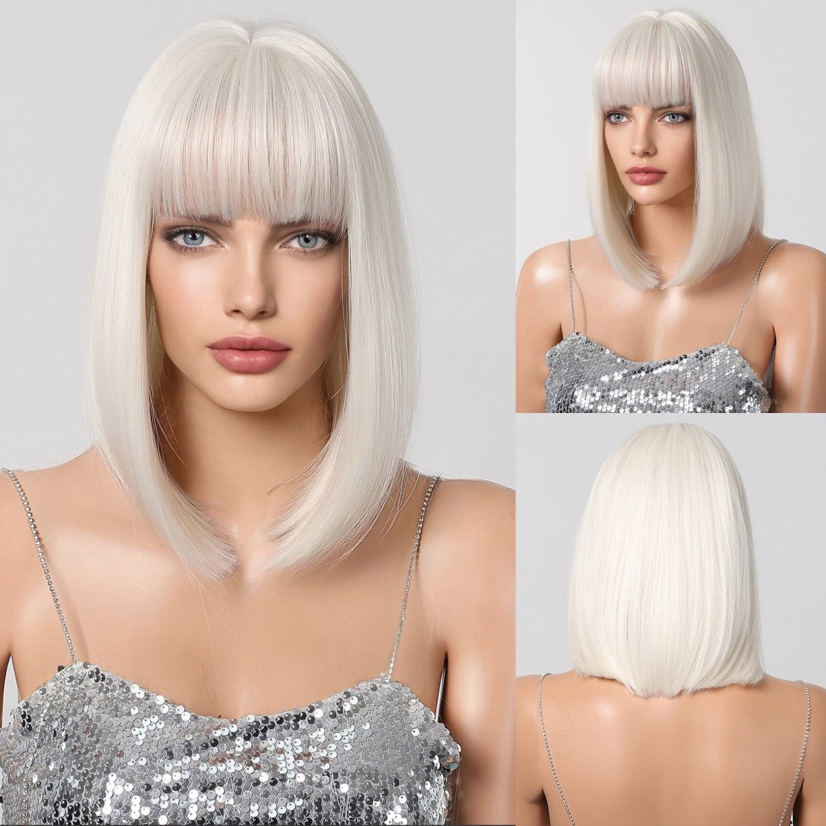 Creamy Champaign White Short Platinum Bob Wig - MARKETPLACE - Milk & Honey Wigs