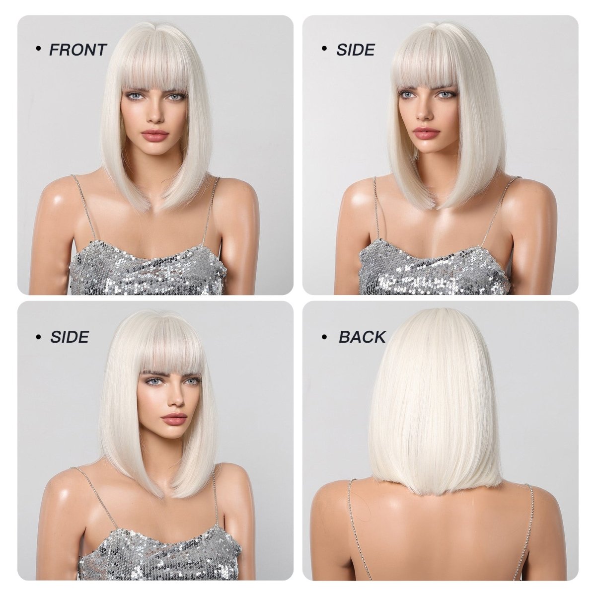 Creamy Champaign White Short Platinum Bob Wig - MARKETPLACE - Milk & Honey Wigs