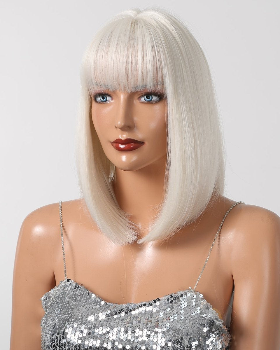Creamy Champaign White Short Platinum Bob Wig - MARKETPLACE - Milk & Honey Wigs