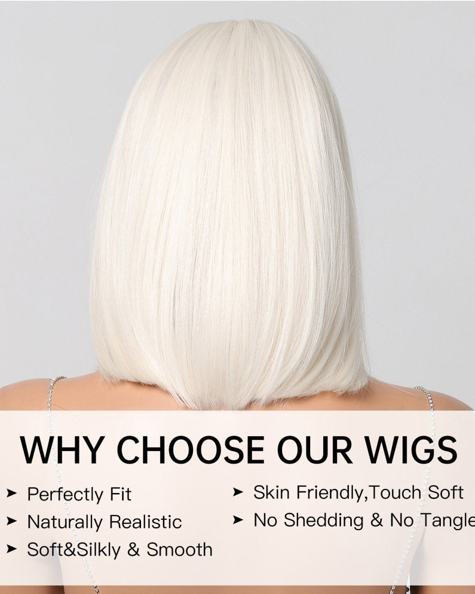 Creamy Champaign White Short Platinum Bob Wig - MARKETPLACE - Milk & Honey Wigs
