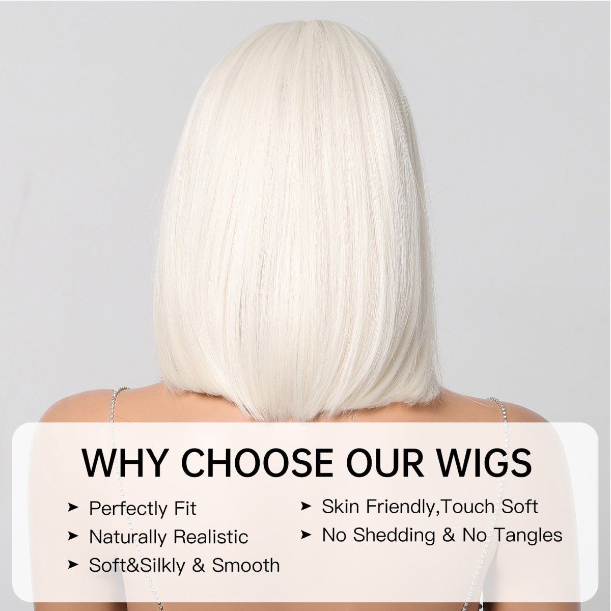 Creamy Champaign White Short Platinum Bob Wig - MARKETPLACE - Milk & Honey Wigs