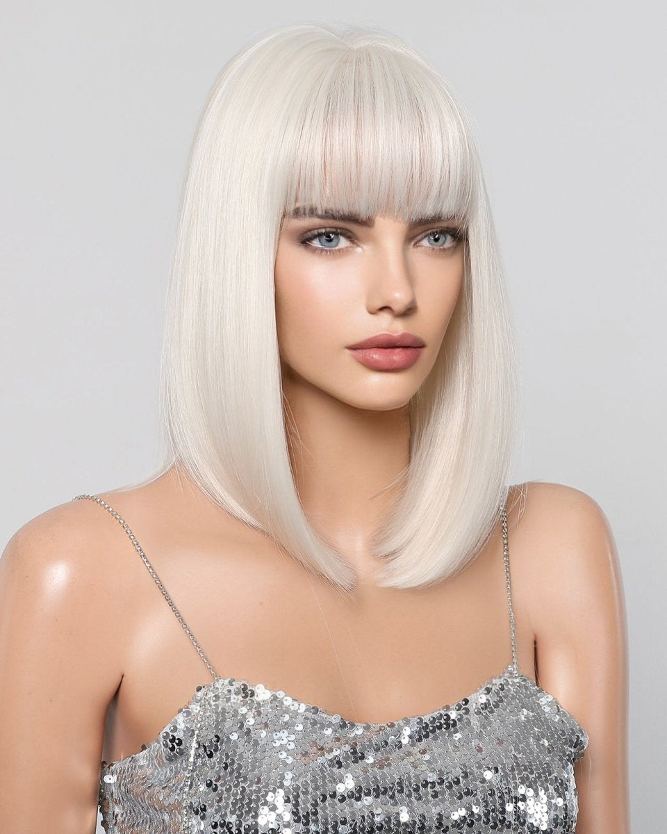 Creamy Champaign White Short Platinum Bob Wig - MARKETPLACE - Milk & Honey Wigs