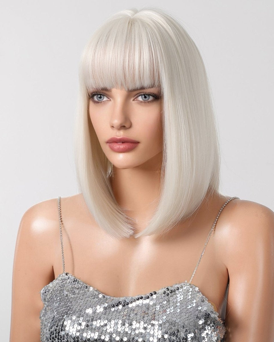 Creamy Champaign White Short Platinum Bob Wig - MARKETPLACE - Milk & Honey Wigs
