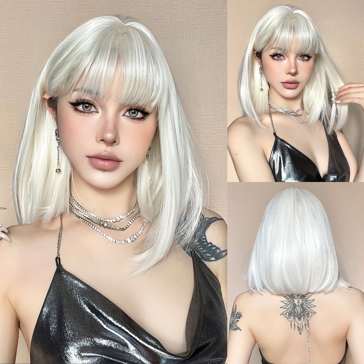 Creamy Champaign White Short Platinum Bob Wig - MARKETPLACE - Milk & Honey Wigs