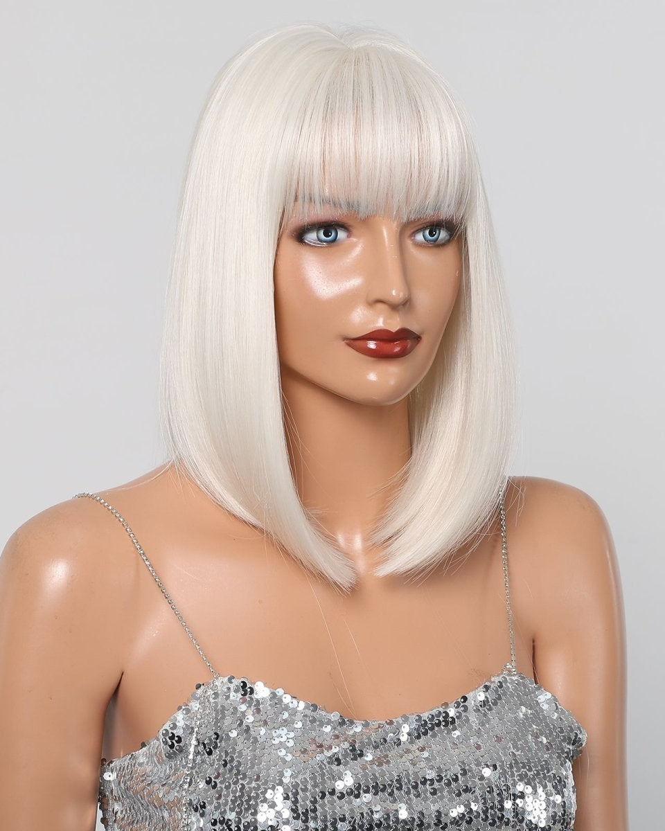 Creamy Champaign White Short Platinum Bob Wig - MARKETPLACE - Milk & Honey Wigs
