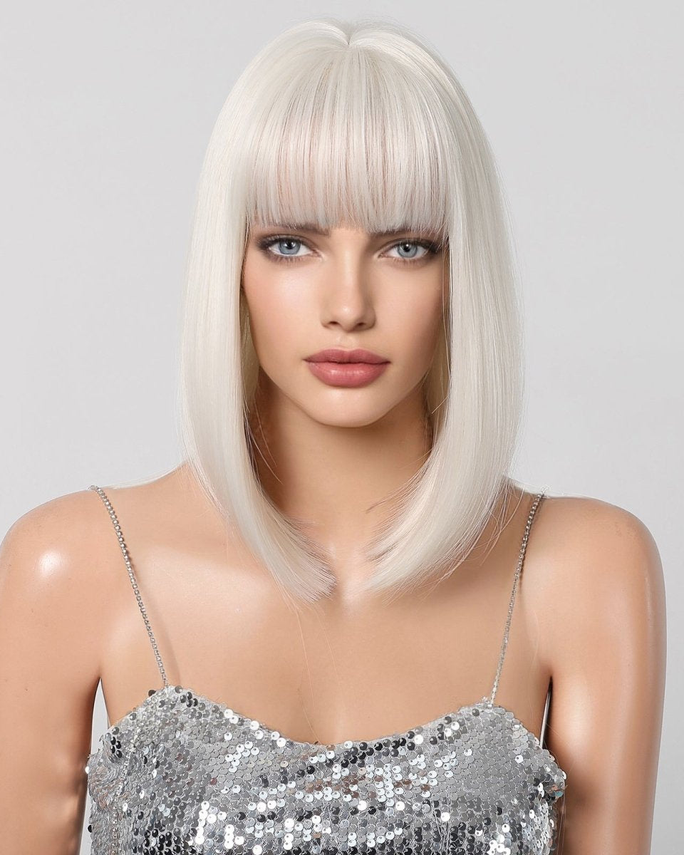 Creamy Champaign White Short Platinum Bob Wig - MARKETPLACE - Milk & Honey Wigs