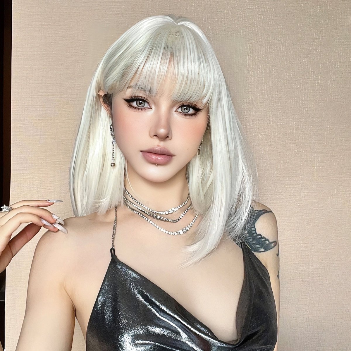 Creamy Champaign White Short Platinum Bob Wig - MARKETPLACE - Milk & Honey Wigs