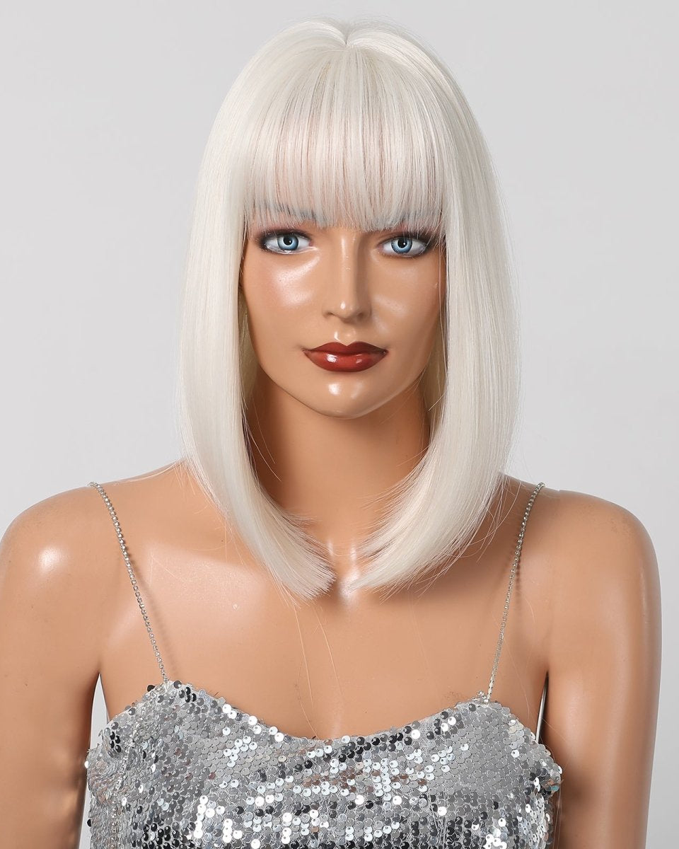 Creamy Champaign White Short Platinum Bob Wig - MARKETPLACE - Milk & Honey Wigs