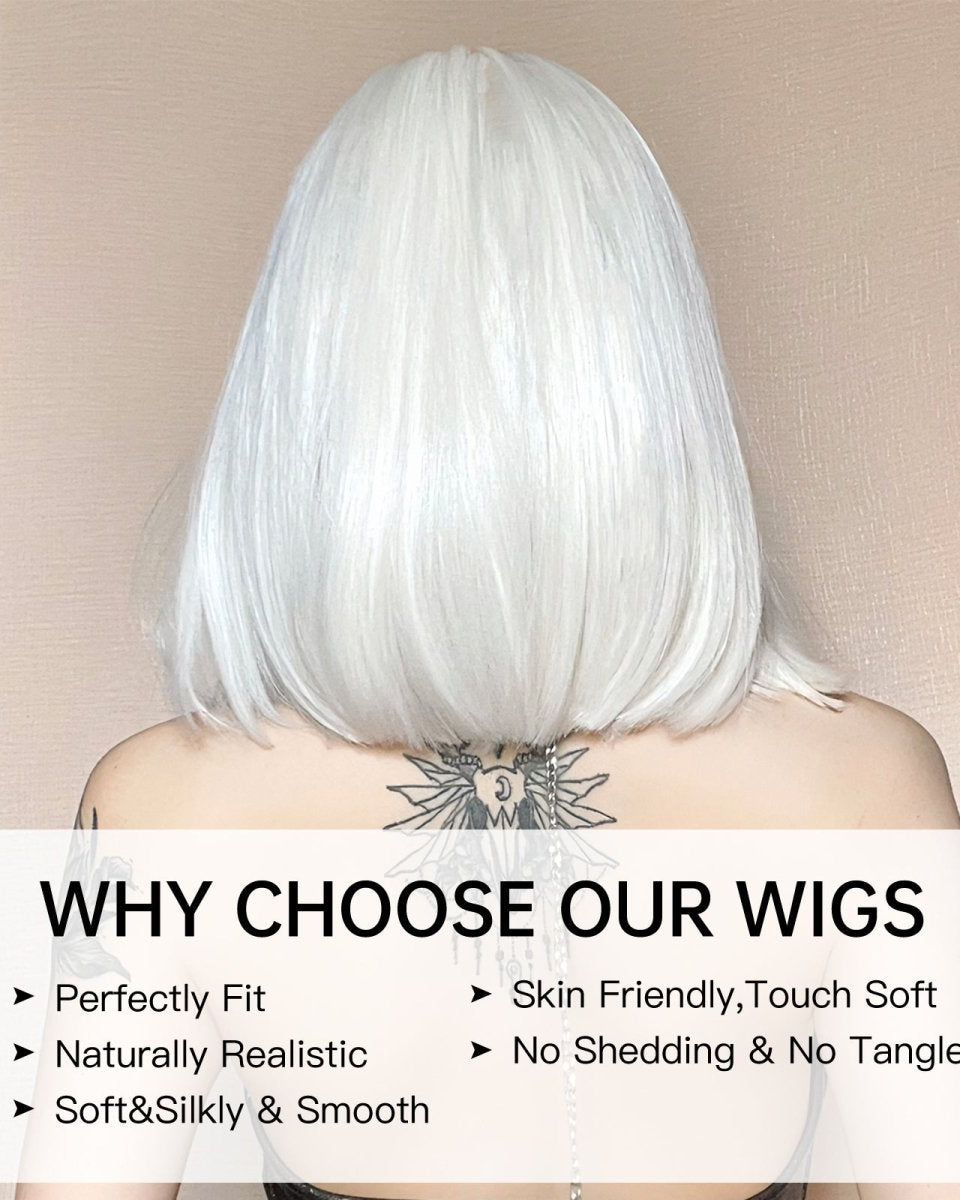Creamy Champaign White Short Platinum Bob Wig - MARKETPLACE - Milk & Honey Wigs