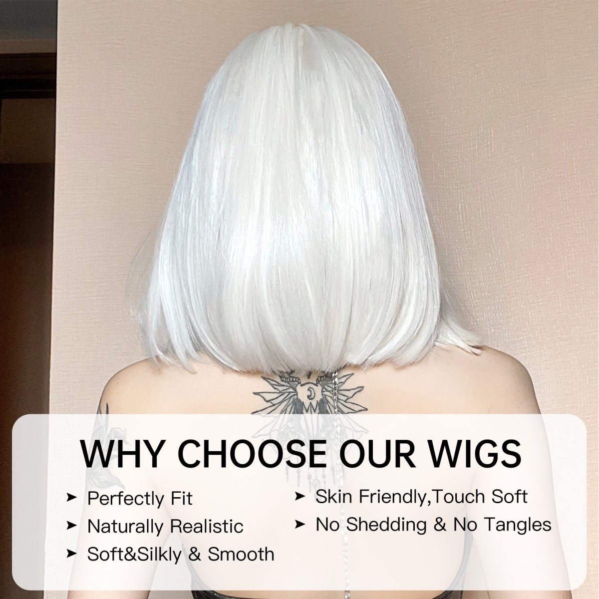 Creamy Champaign White Short Platinum Bob Wig - MARKETPLACE - Milk & Honey Wigs