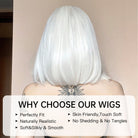 Creamy Champaign White Short Platinum Bob Wig - MARKETPLACE - Milk & Honey Wigs