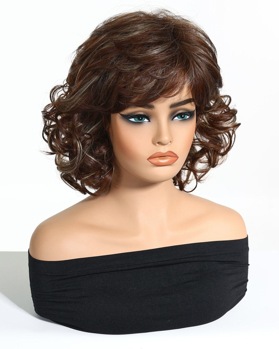 Dark Brown Curl Fringe Wig - MARKETPLACE - Milk & Honey Wigs