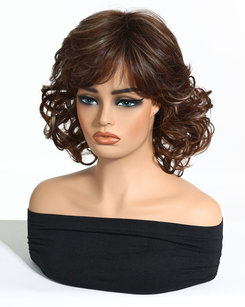 Dark Brown Curl Fringe Wig - MARKETPLACE - Milk & Honey Wigs