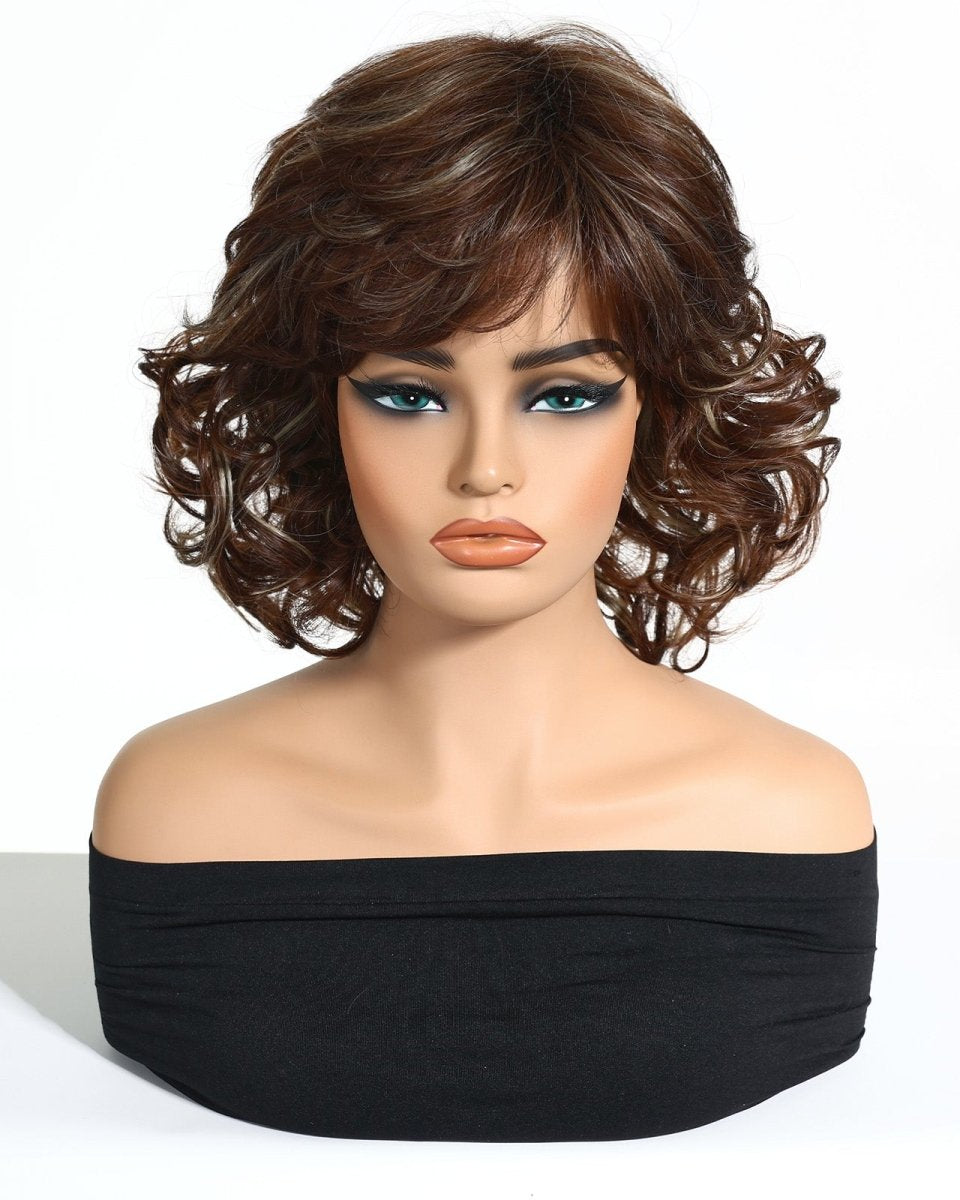 Dark Brown Curl Fringe Wig - MARKETPLACE - Milk & Honey Wigs