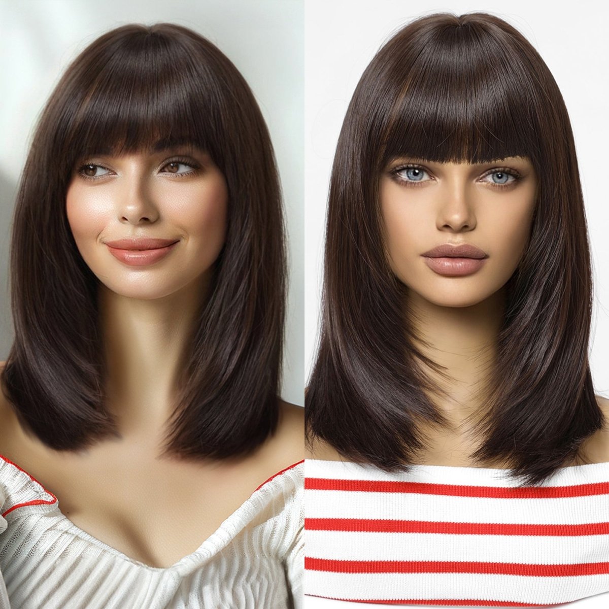 Dark Brown Fringe Wig - MARKETPLACE - Milk & Honey Wigs