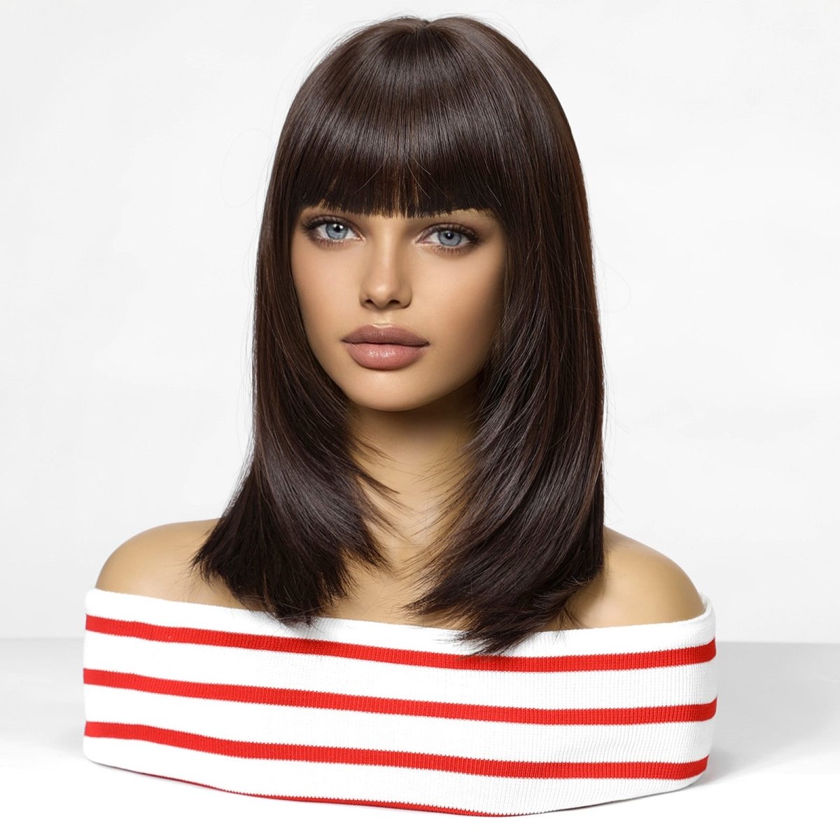 Dark Brown Fringe Wig - MARKETPLACE - Milk & Honey Wigs