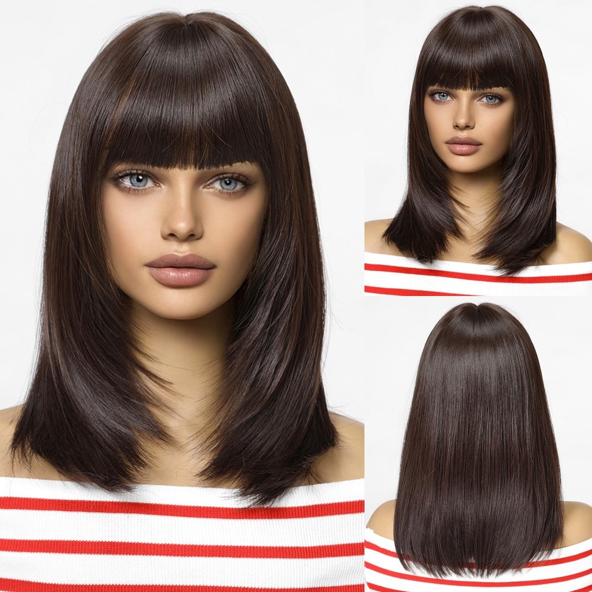 Dark Brown Fringe Wig - MARKETPLACE - Milk & Honey Wigs